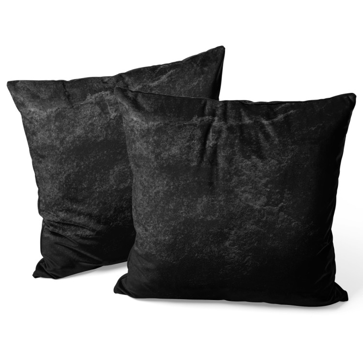 Decorative Velor Pillow Black gold - a pattern imitating the surface of a flagstone 147050 additionalImage 3