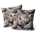 Decorative Velor Pillow Courtyard beauty - ferns, roses and exotic birds on a beige background 147150 additionalThumb 3