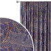 Decorative Curtain Gold leafing - graphic floral motif with leaves in linear art 147250