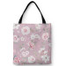 Shopping Bag Spring charm - vintage-style rose and magnolia on dark pink background 147550