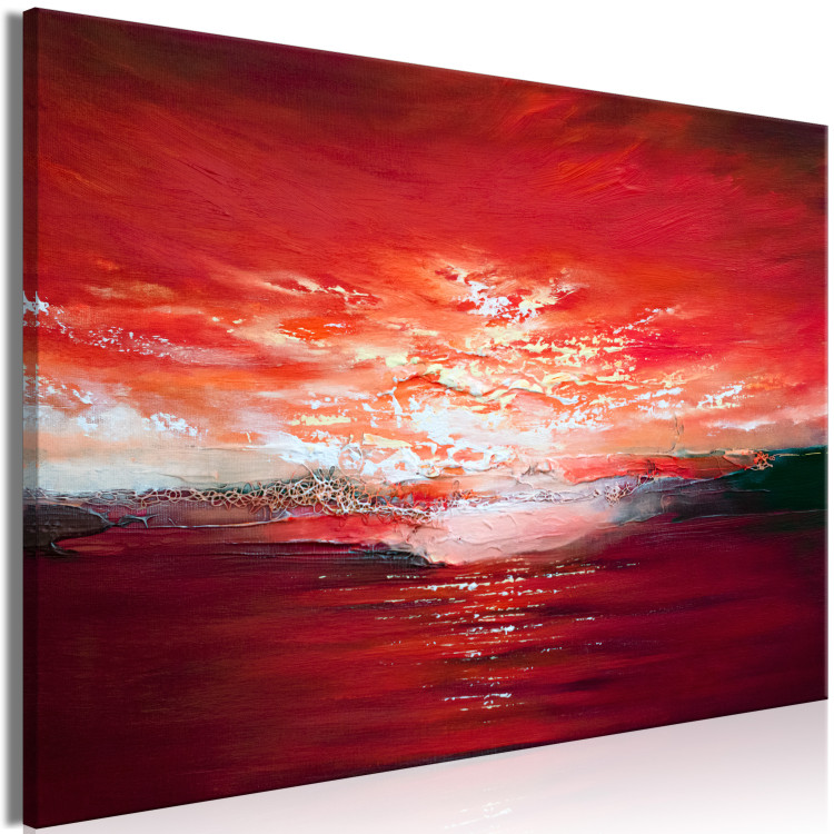 Canvas Art Print Sunset Over the Sea - Abstract Landscape Painted With Paints 147650 additionalImage 2