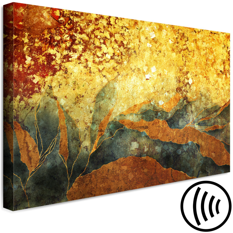 Canvas Art Print Golden Land of Oblivion (1-piece) wide - abstraction in yellows 148950 additionalImage 6