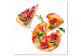 Canvas Pizza in Pieces - Hand-Painted Motif of Italian Cuisine 149850
