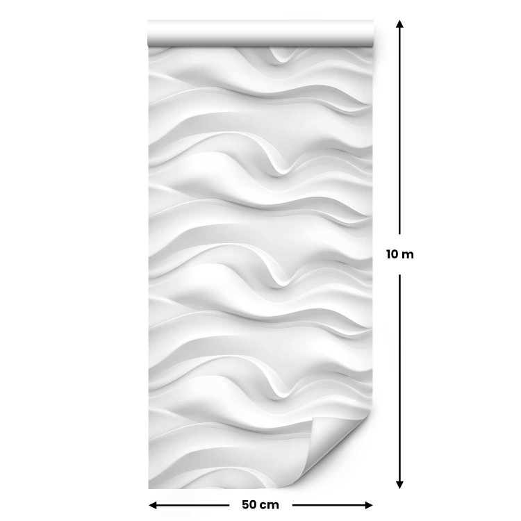 Wallpaper Wavy Pattern - White Spatial Repeating Waves 150050 additionalImage 2