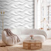 Wallpaper Wavy Pattern - White Spatial Repeating Waves 150050