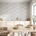 Wallpaper Wavy Pattern - White Spatial Repeating Waves 150050 additionalThumb 8