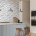 Wallpaper Wavy Pattern - White Spatial Repeating Waves 150050 additionalThumb 9