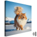 Canvas Print AI Norwegian Forest Cat - Long Haired Animal Walking on Snow - Square 150150 additionalThumb 8