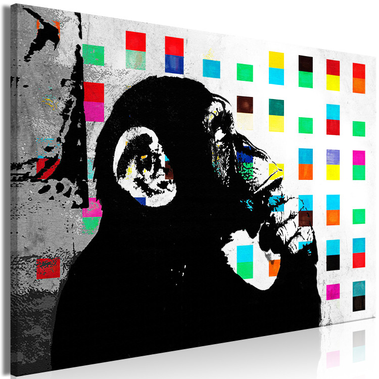 Large canvas print Pensive Chimpanzee [Large Format] 150750 additionalImage 2