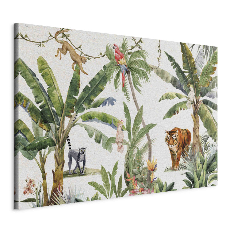 Canvas Exotic Landscape - Jungle With Animals and Exotic Birds 151250 additionalImage 2