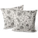 Decorative Velor Pillow Botanist’s Journal - Black and White Composition With Meadow Flora 151350 additionalThumb 2