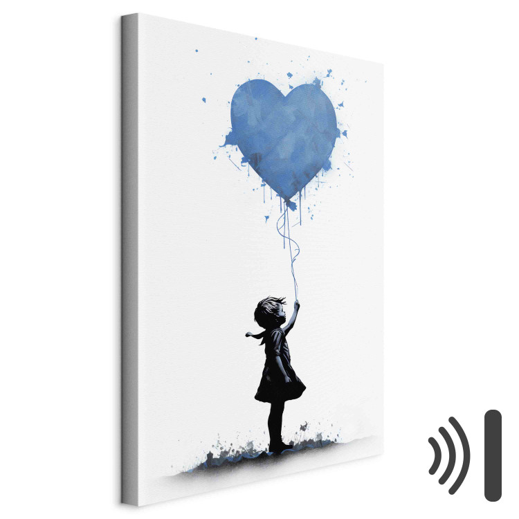 Canvas Blue Heart - Banksy Style Graffiti With a Child With a Balloon 151750 additionalImage 8