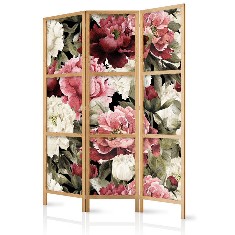Folding Screen Floral Motif - Peonies Painted With Watercolor in Warm Colors [Room Dividers] 159550 additionalImage 5