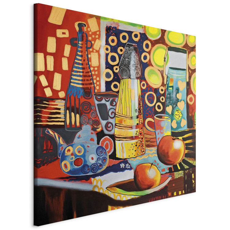 Canvas Art Print Power of Colour (1-piece) - Still life with colourful vessels 48450 additionalImage 2