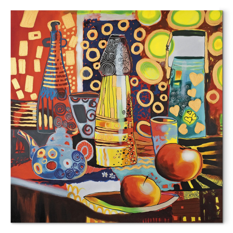 Canvas Art Print Power of Colour (1-piece) - Still life with colourful vessels 48450 additionalImage 7