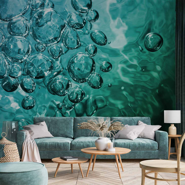 Wall Mural Sea Water - Turquoise seascape with bubbles for the room 61050
