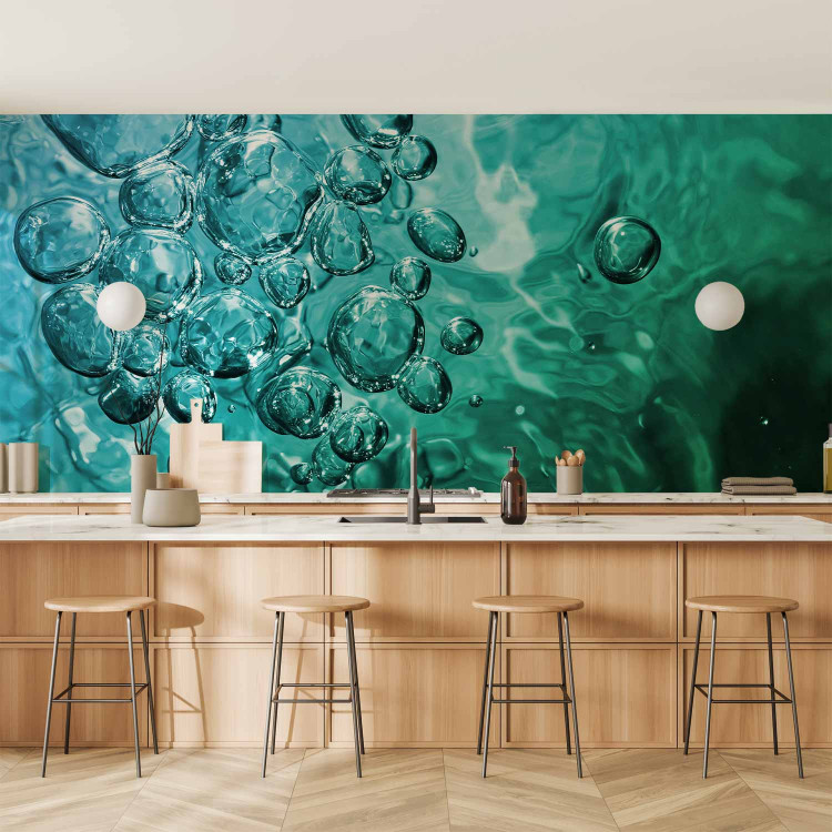 Wall Mural Sea Water - Turquoise seascape with bubbles for the room 61050 additionalImage 6