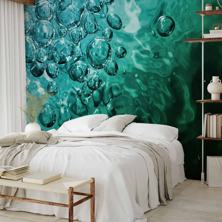 Wall Mural Sea Water - Turquoise seascape with bubbles for the room 61050 additionalImage 2