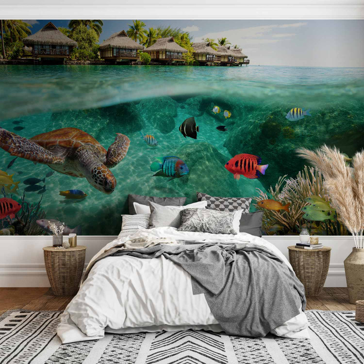 Wall Mural Paradise Maldives - Seascape on a reef with fish and turtles 61250 additionalImage 2