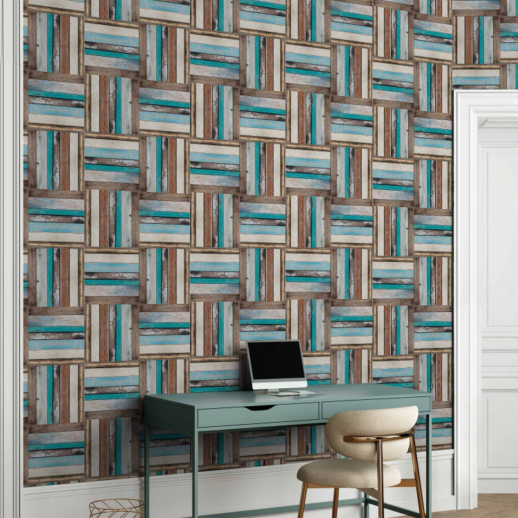 Modern Wallpaper Wooden weave of colors 89750 additionalImage 4