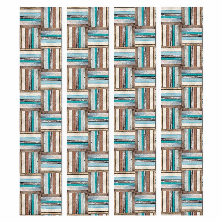 Modern Wallpaper Wooden weave of colors 89750 additionalImage 1