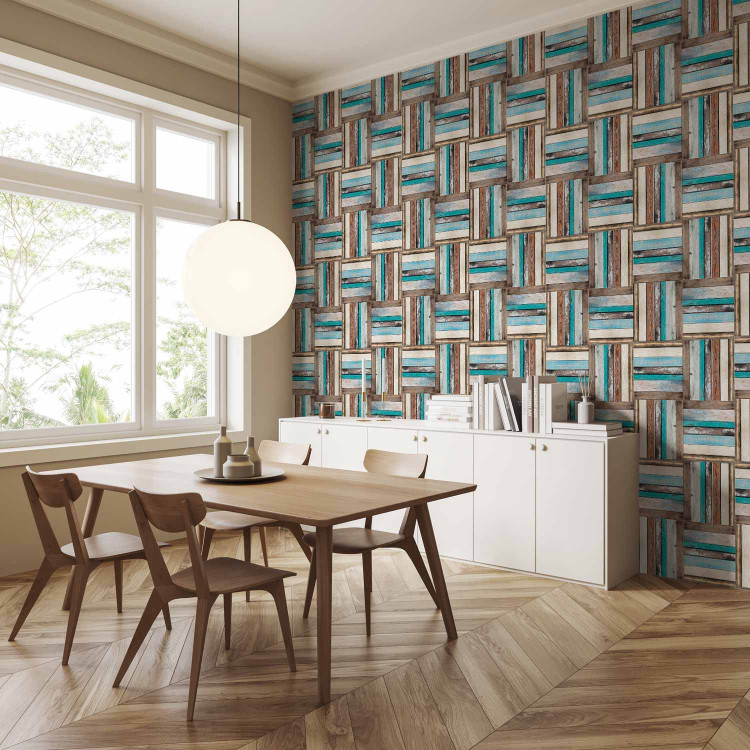 Modern Wallpaper Wooden weave of colors 89750 additionalImage 7