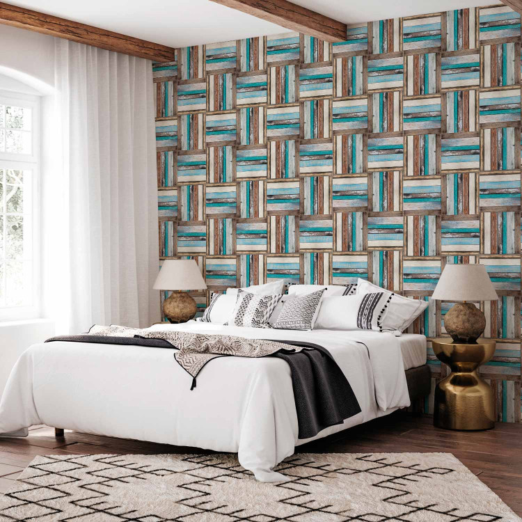 Modern Wallpaper Wooden weave of colors 89750 additionalImage 3