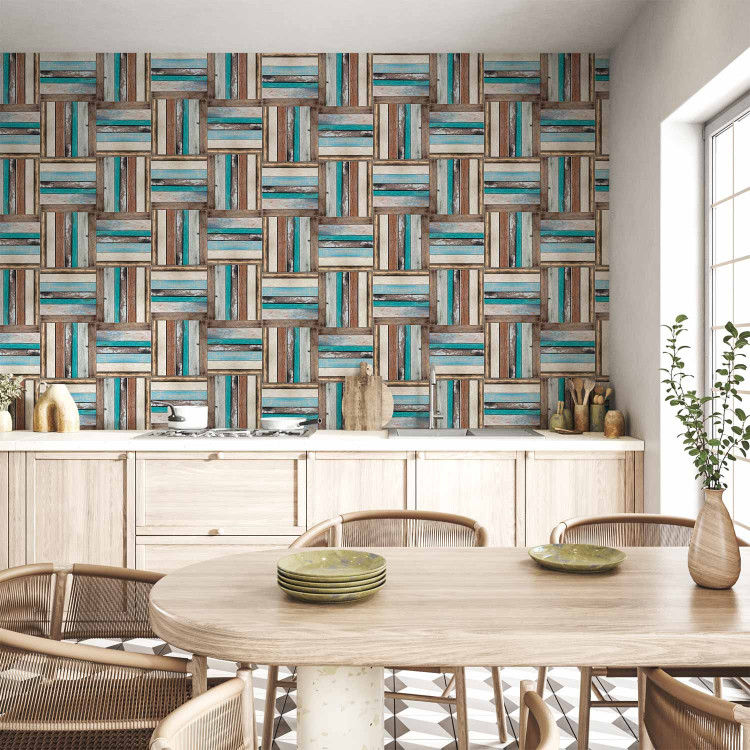 Modern Wallpaper Wooden weave of colors 89750 additionalImage 6