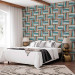 Modern Wallpaper Wooden weave of colors 89750 additionalThumb 3
