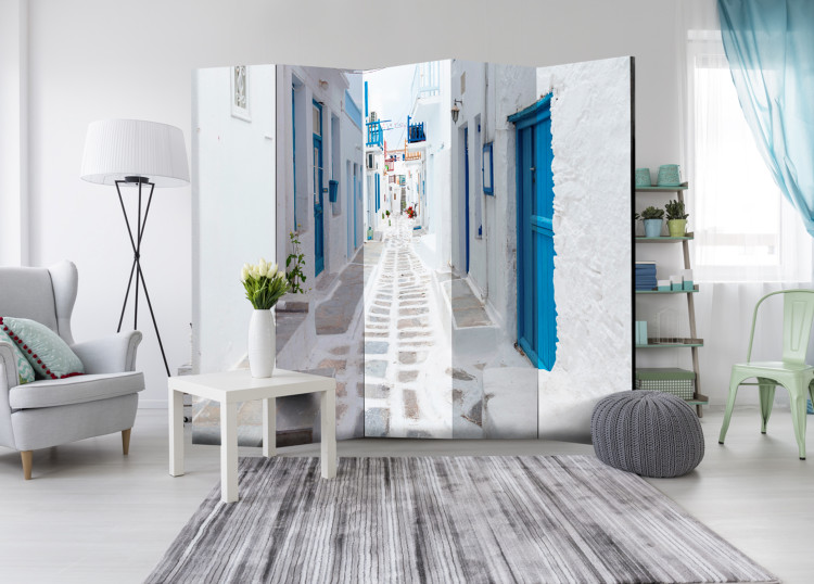 Room Divider Greek Island Dreams II - street with white architecture of a Greek town 95250 additionalImage 4