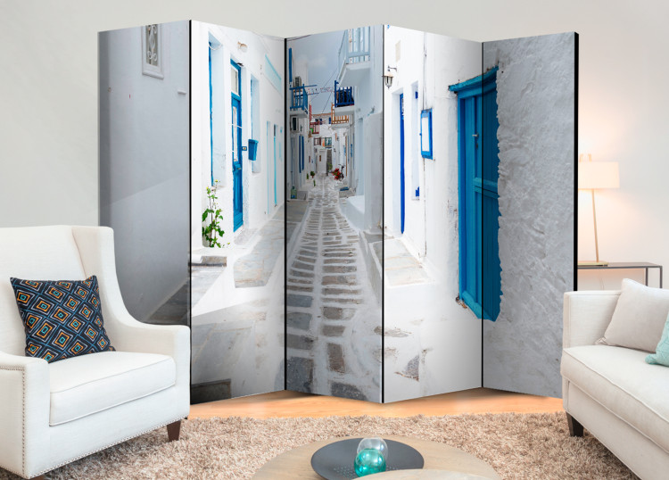 Room Divider Greek Island Dreams II - street with white architecture of a Greek town 95250 additionalImage 2