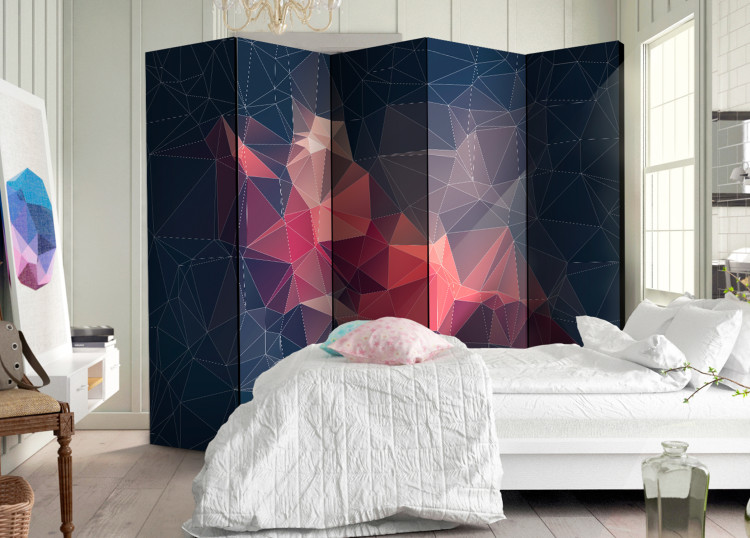 Room Divider Screen Abstract Bird II - colorful abstraction of figures with 3D illusion motif 95350 additionalImage 2