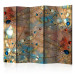 Folding Screen Magical World II - dandelion flowers with colorful water droplets 95650