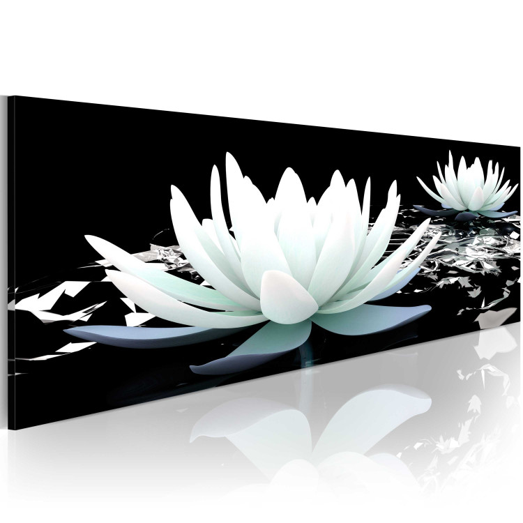 Canvas Art Print Nature's Masterpiece (1-part) - Lilies in Black and White Contrast 95750 additionalImage 2