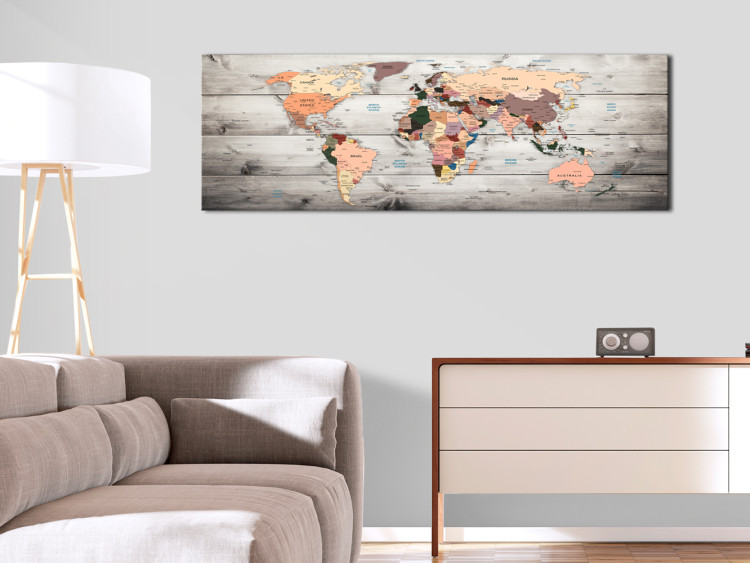 Canvas Art Print World Maps: Wooden Travels 97450 additionalImage 3