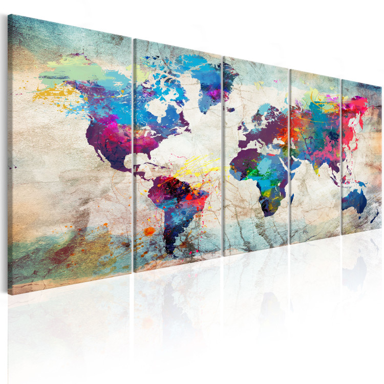 Canvas World Map: Cracked Wall 105060 additionalImage 2