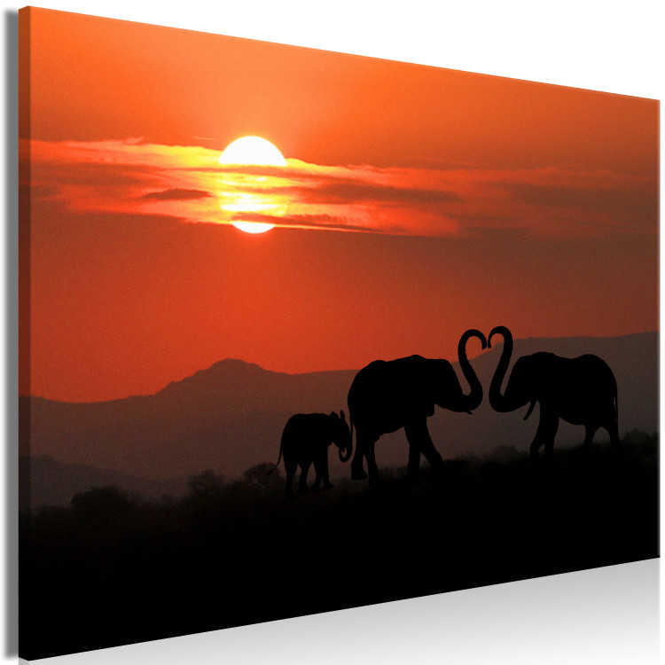 Canvas Elephants in Love (1 Part) Wide 108160 additionalImage 2