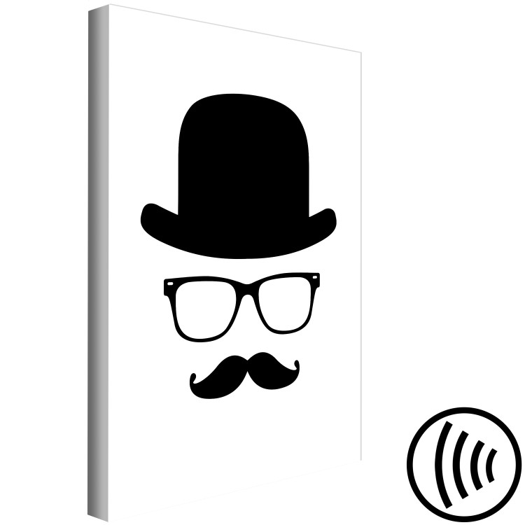 Canvas Print Man in a Hat (1-part) - Black and White Graphic Motif 115060 additionalImage 6