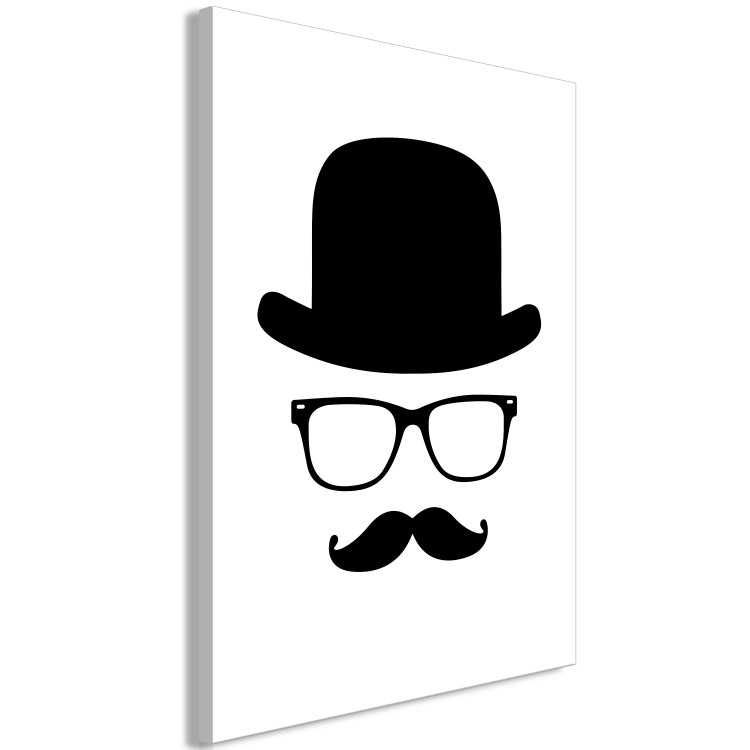 Canvas Print Man in a Hat (1-part) - Black and White Graphic Motif 115060 additionalImage 2