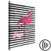 Canvas Print Bird of Youth (1-part) - Flamingo Against Black and White Stripes 115260 additionalThumb 6
