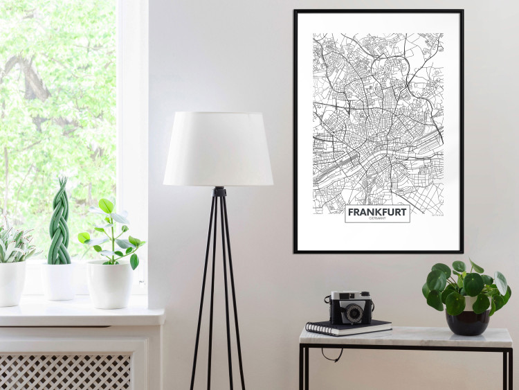 Wall Poster Map of Frankfurt - black and white map of a German city with label 116360 additionalImage 6