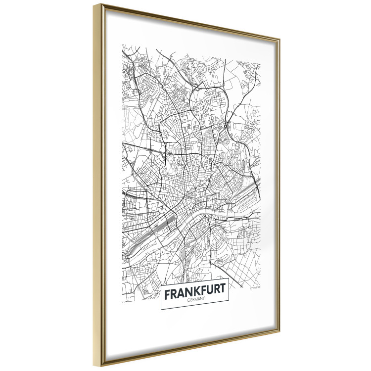 Wall Poster Map of Frankfurt - black and white map of a German city with label 116360 additionalImage 8
