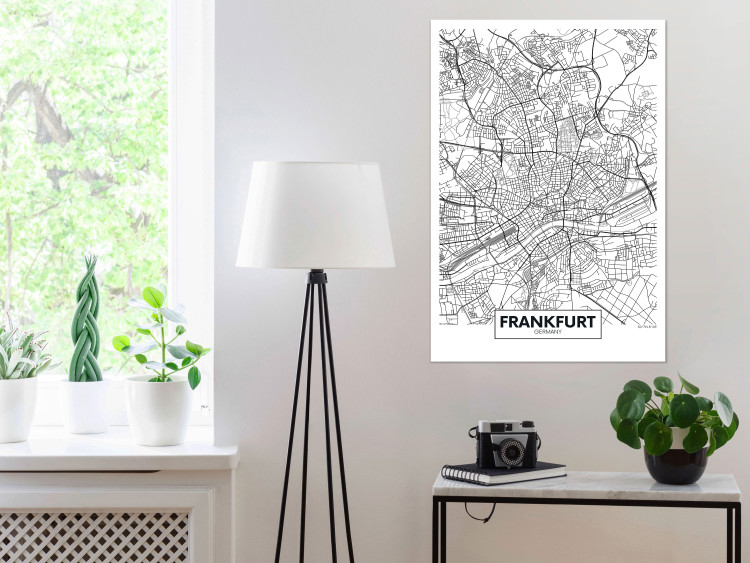 Wall Poster Map of Frankfurt - black and white map of a German city with label 116360 additionalImage 23