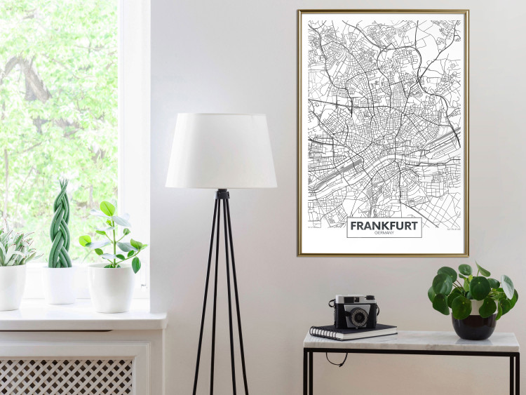 Wall Poster Map of Frankfurt - black and white map of a German city with label 116360 additionalImage 7