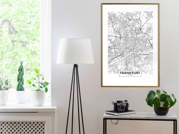 Wall Poster Map of Frankfurt - black and white map of a German city with label 116360 additionalImage 15