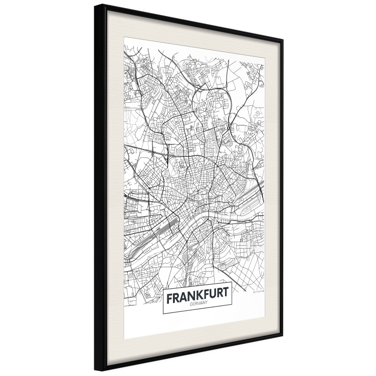 Wall Poster Map of Frankfurt - black and white map of a German city with label 116360 additionalImage 3