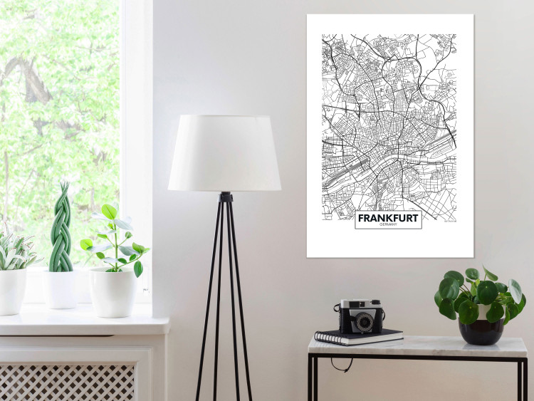 Wall Poster Map of Frankfurt - black and white map of a German city with label 116360 additionalImage 4