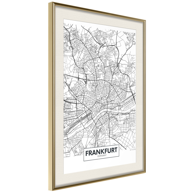 Wall Poster Map of Frankfurt - black and white map of a German city with label 116360 additionalImage 2