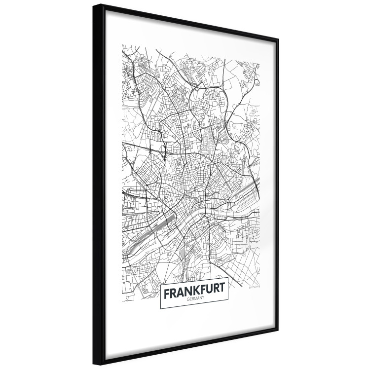 Wall Poster Map of Frankfurt - black and white map of a German city with label 116360 additionalImage 13