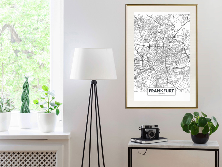 Wall Poster Map of Frankfurt - black and white map of a German city with label 116360 additionalImage 21